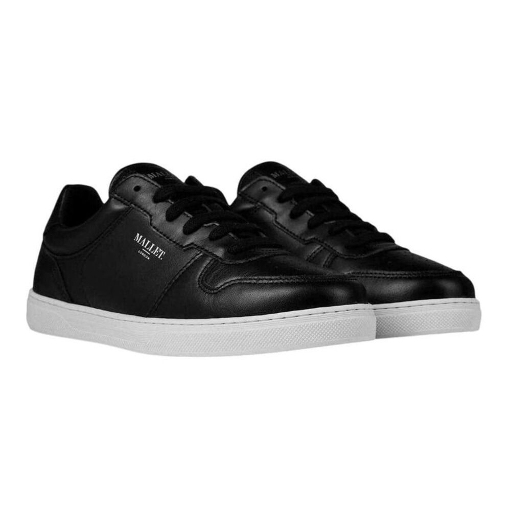 Mallet Childrens/Kids Leather Flat Sneakers / Black